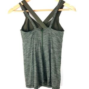 Lululemon army green built in camouflage bra top